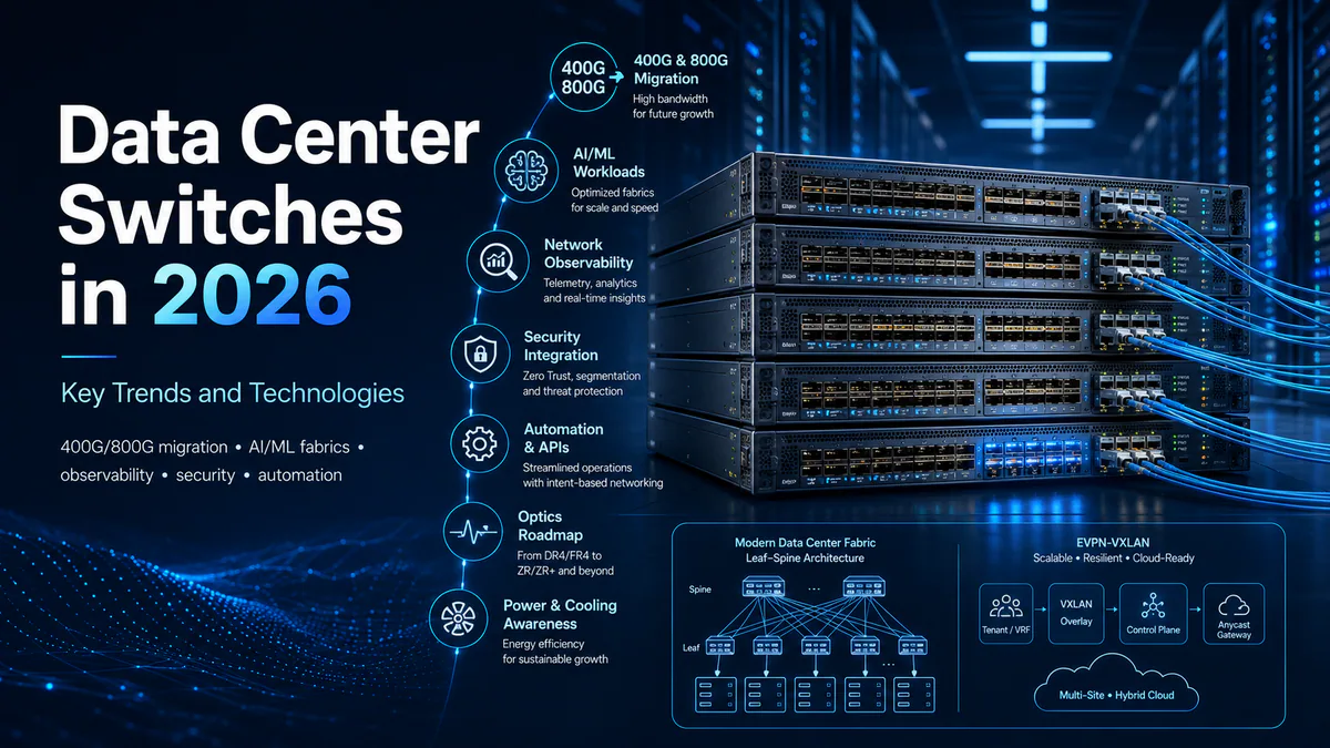 Data Center Switches in 2026: Key Trends and Technologies