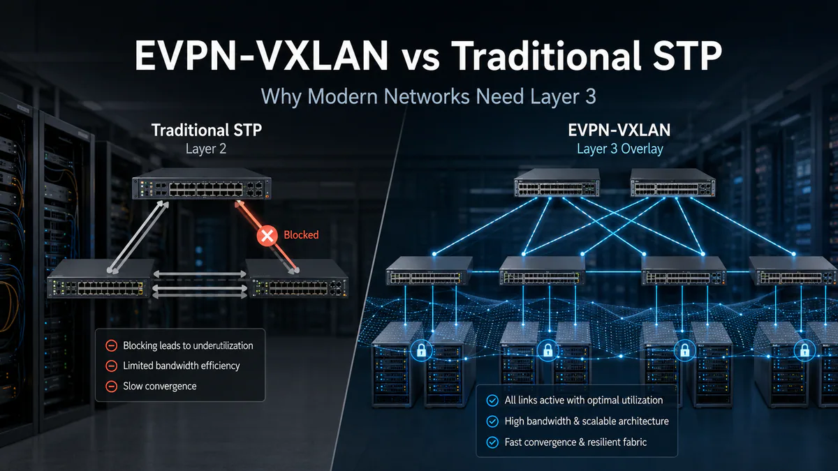 EVPN-VXLAN vs Traditional STP: Why Modern Networks Need Layer 3