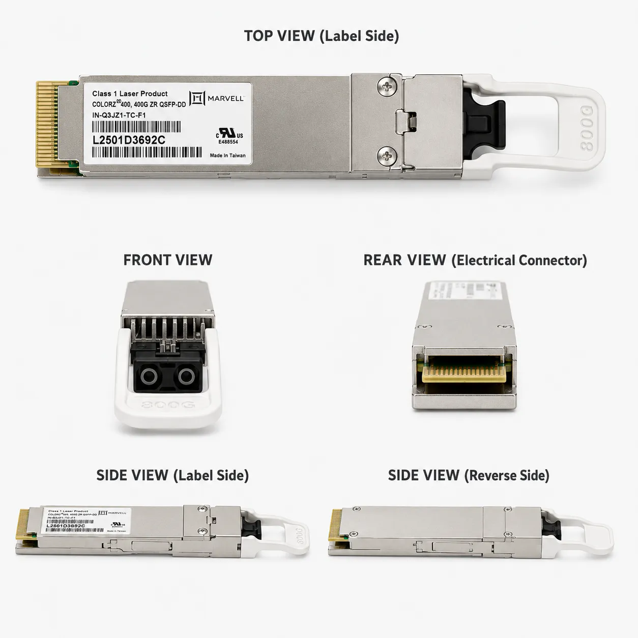 Marvell IN-Q3JZ1-TC-F1 400G QSFP-DD ZR Optical Transceiver (New) 缩略图 5