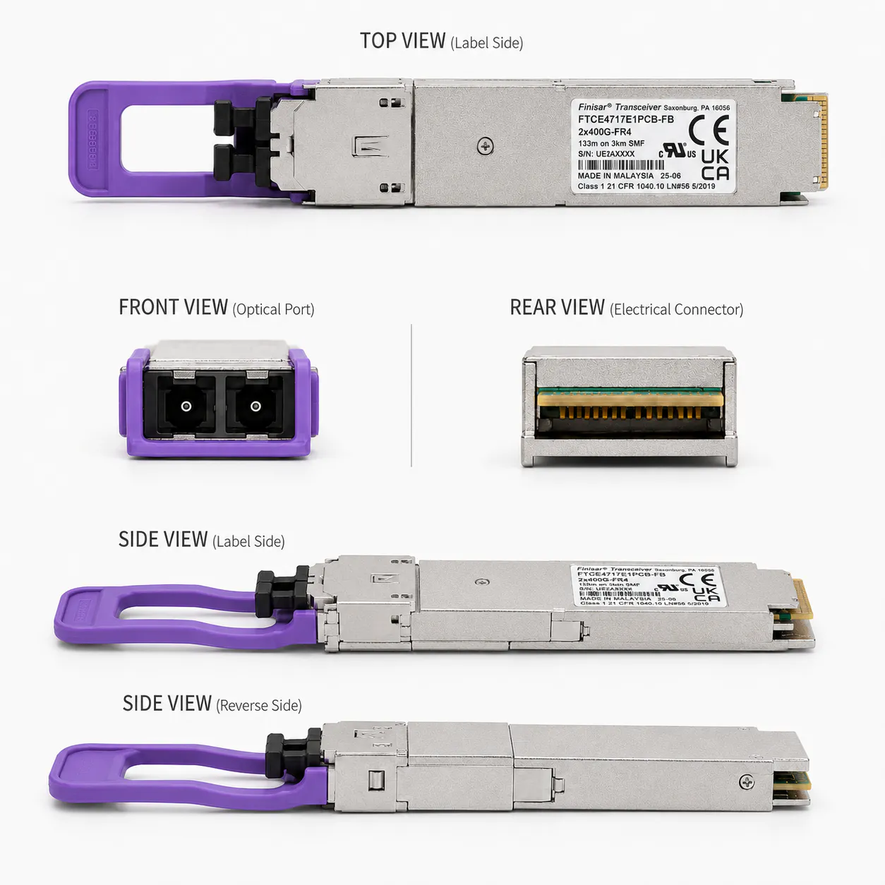 Finisar FTCE4717E1PCB-FB 800G OSFP 2xFR4 Optical Transceiver (Used) 缩略图 5