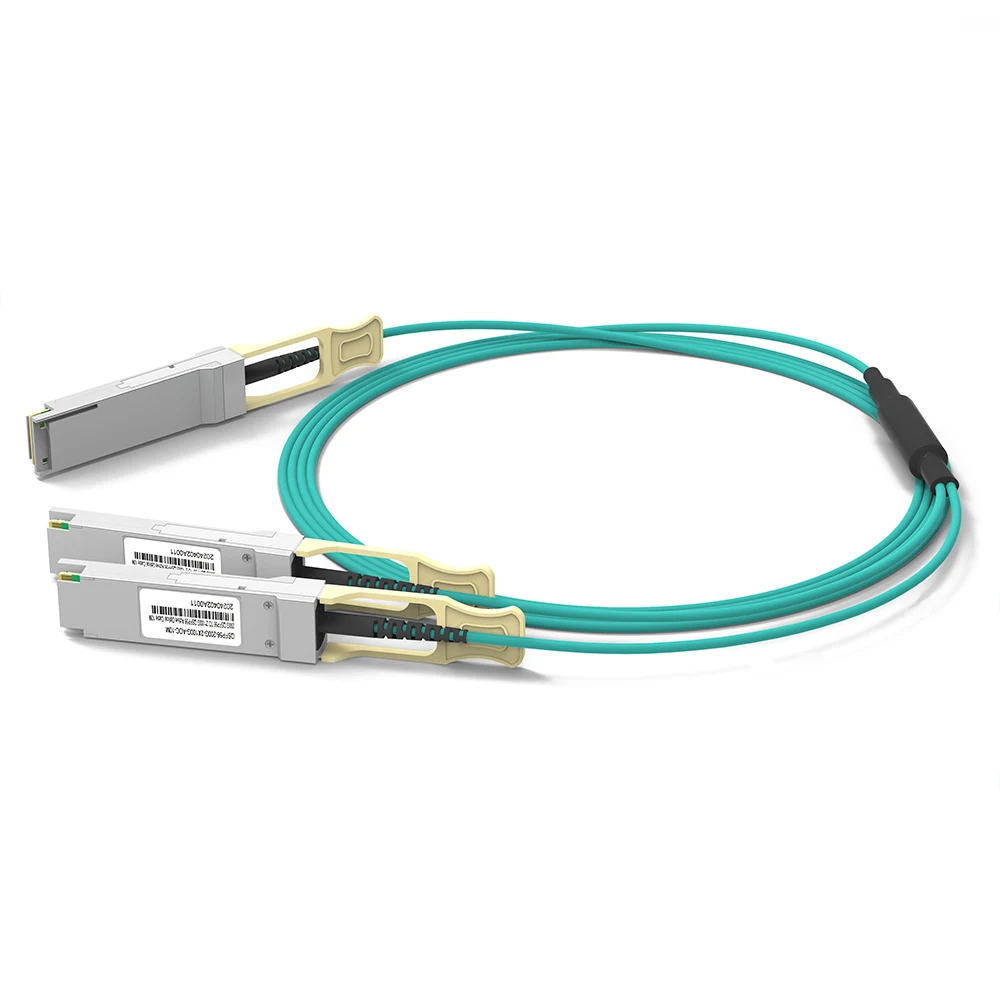 200G to 2 × 100G AOC Cable, QSFP56 to 2 × QSFP56; 100G per child, 10 m